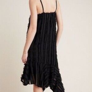 Anthropologie Midi Asymmetrical Black Dress
